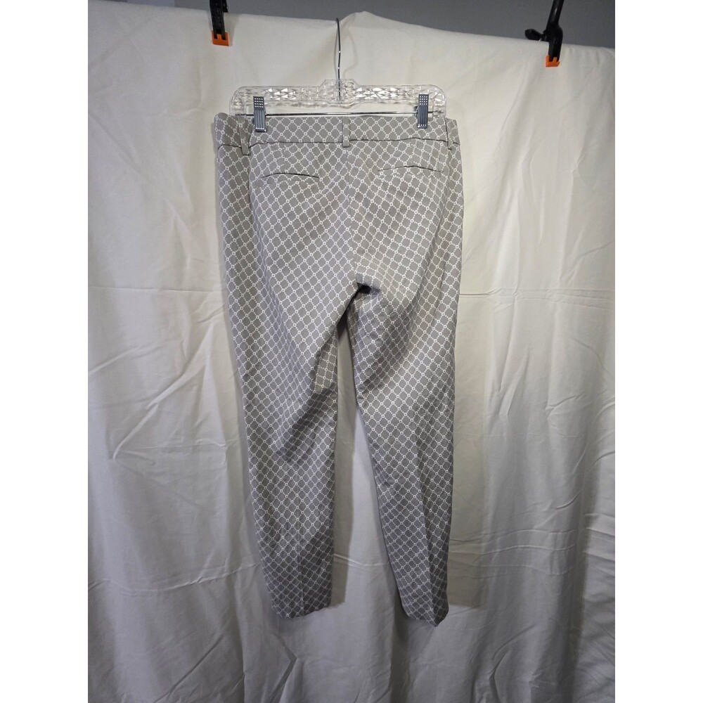 Katherine Barclay Womens Gray Geometric Dress Pants Size 8 Slim Straight - Picture 3 of 4